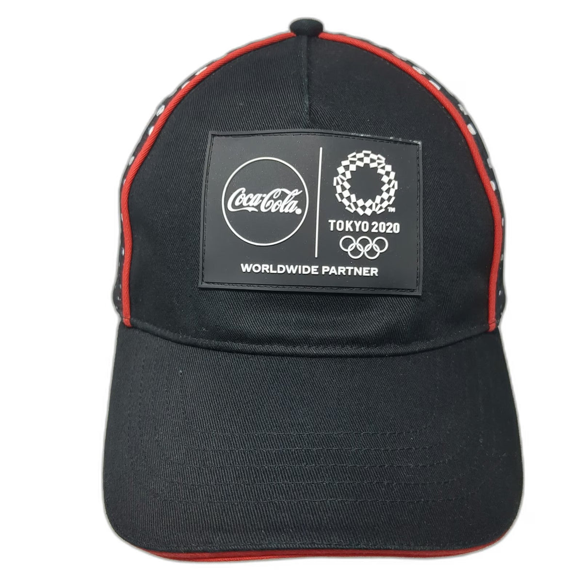 Coca-Cola 5 Panel Hat Black Red White One Size Tokyo 2020 Olympics Team USA Dots