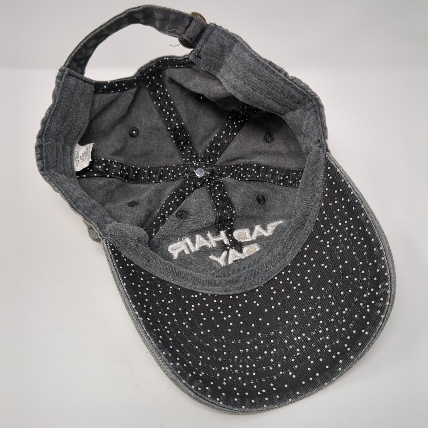 Bad Hair Day Slideback Hat Black One Size Adjustable Embroidered Vented Holes