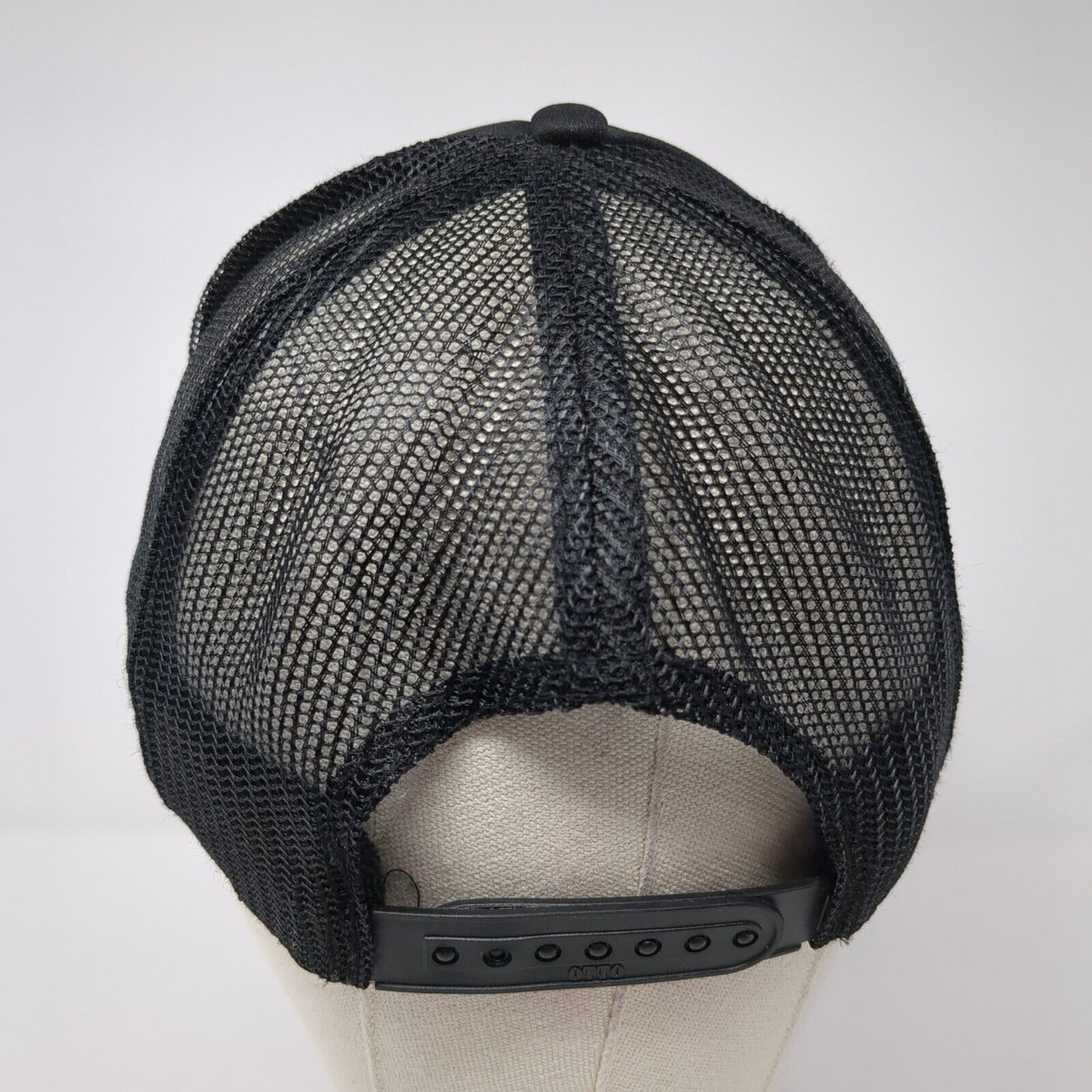 Groom Snapback Trucker Hat Black One Size Adjustable Mesh Back Rope Otto