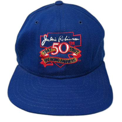 New Era Snapback Blue L Jackie Robinson 50th Anniversary Breaking Barriers Hat