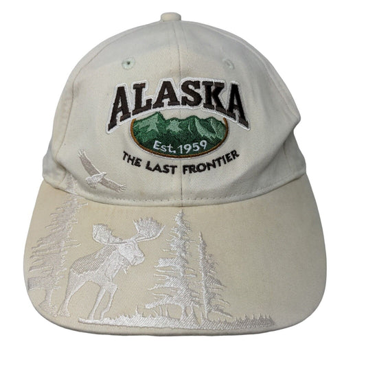 Alaska The Last Frontier Slideback Hat Tan One Size Embroidered