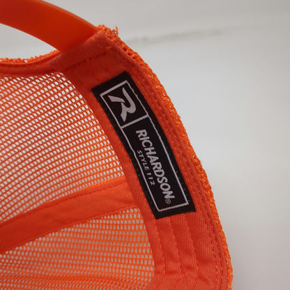 Richardson Trucker Hat Blue Orange One Size Mesh Snapback Split Mountain Supply