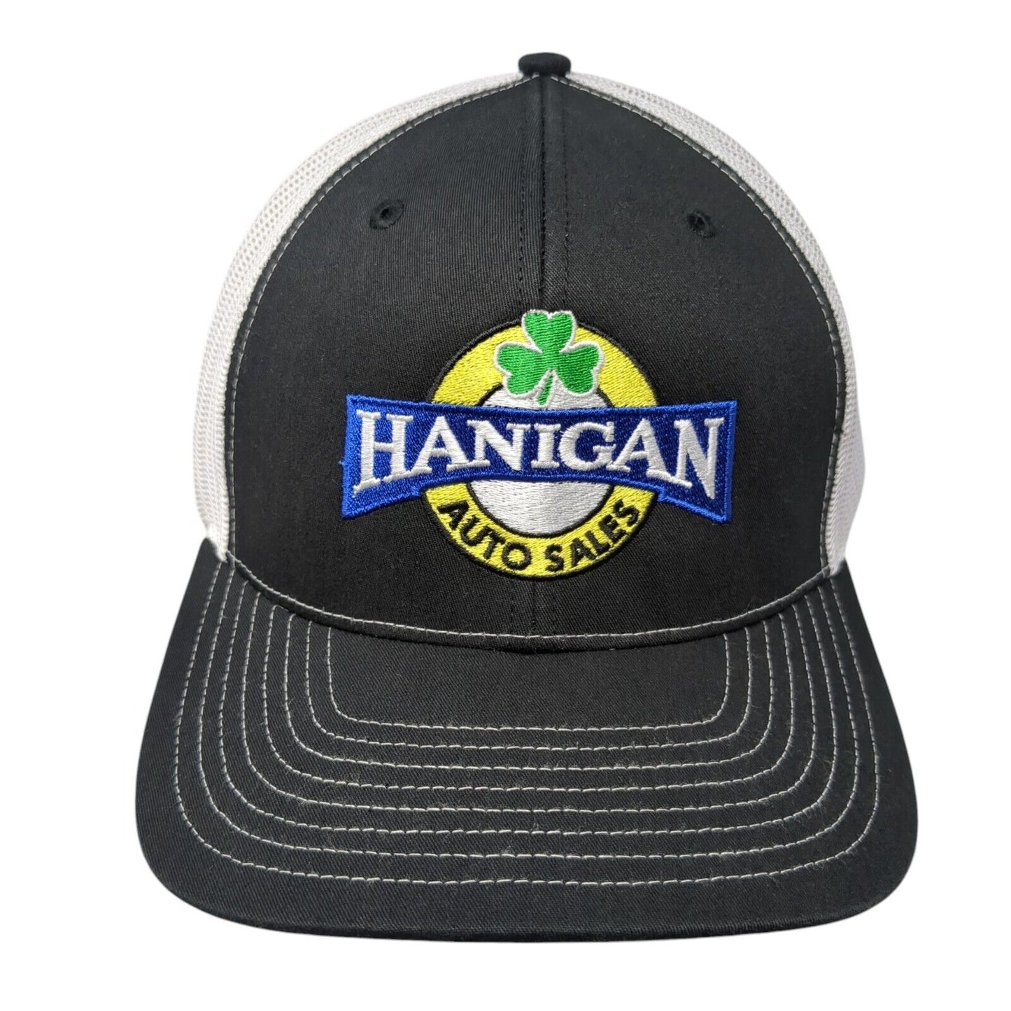 Hanigan Auto Sales Snapback Trucker Hat Black One Size Mesh Back