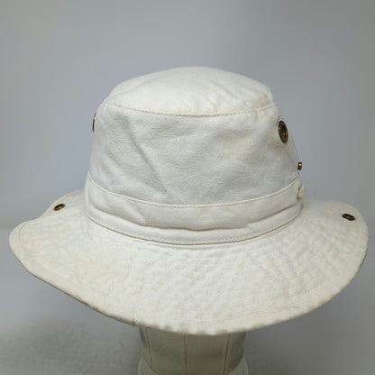 Tilley Boonie Hat Beige 7 1/2 Cotton Duck Made in Canada Float Snap Brim Strap