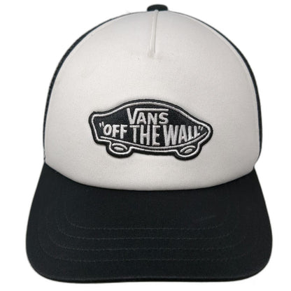 Vans Trucker Hat Black One Size Off The Wall Skateboard Patch Mesh Snapback Foam