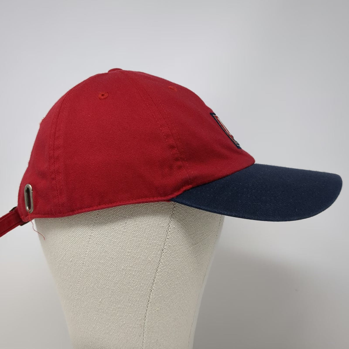 Nautica Baseball Cap Red Blue One Size Embroidered Slideback Cotton Patch Hat