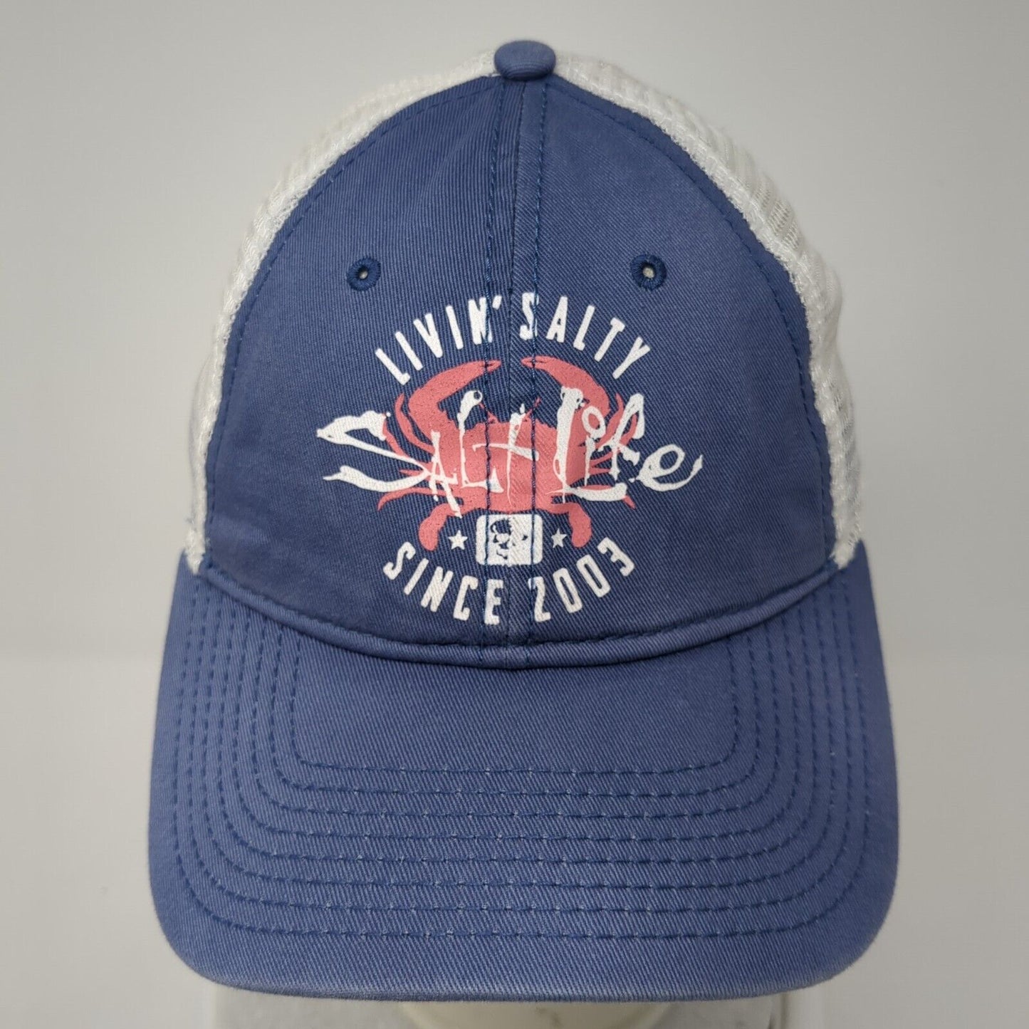 Salt Life Snapback Mesh Back Trucker Hat Blue One Size Livin' Salty