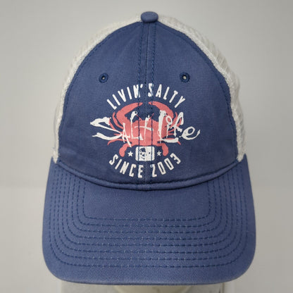 Salt Life Snapback Mesh Back Trucker Hat Blue One Size Livin' Salty