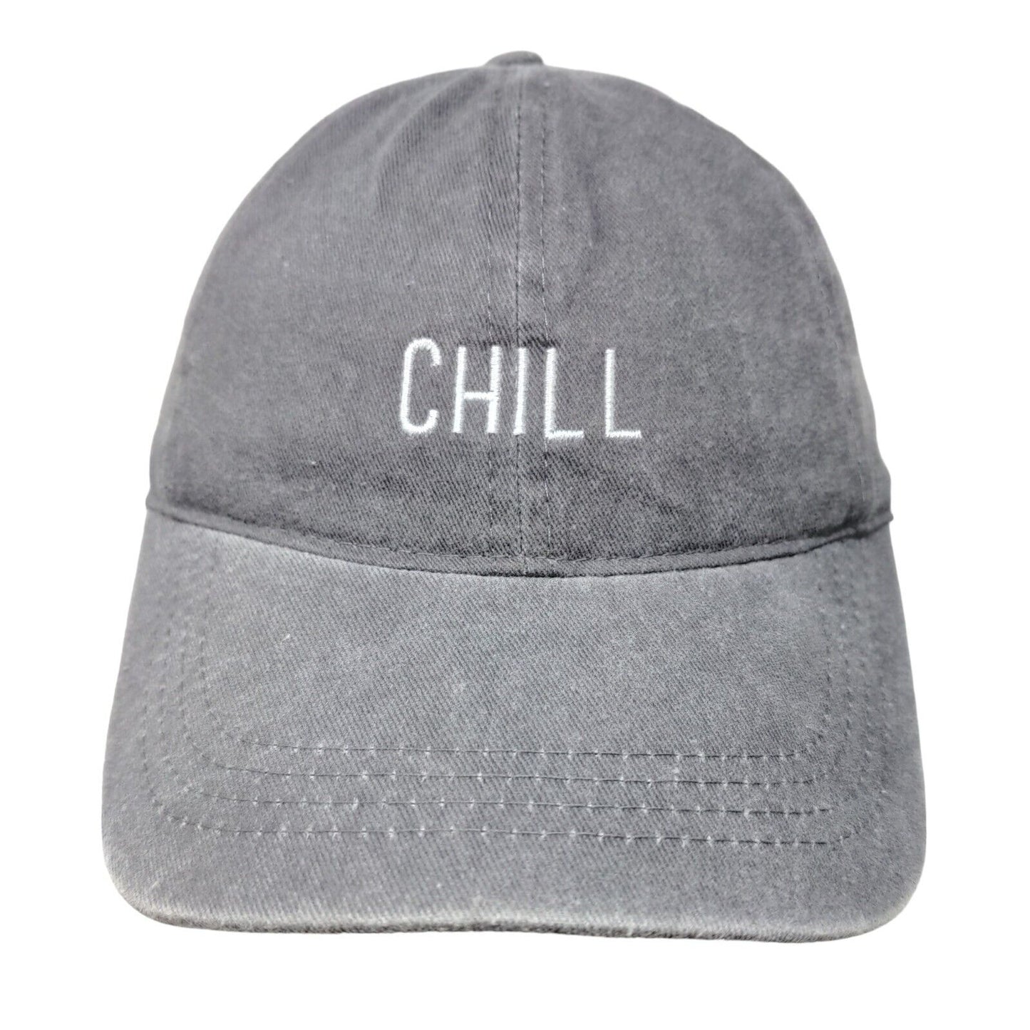 Chill Slideback Hat Gray One Size Embroidered Adjustable 6 Panel