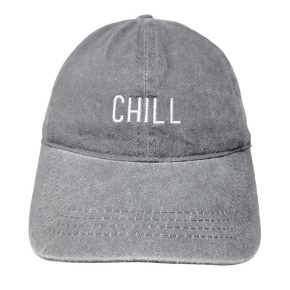 Chill Slideback Hat Gray One Size Embroidered Adjustable 6 Panel