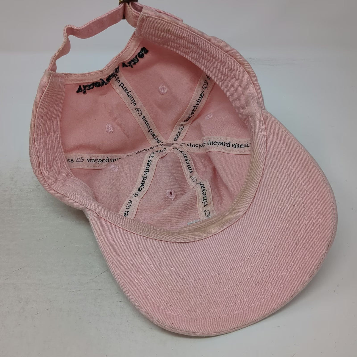 Vineyard Vines Pink One Size Baseball Cap Whale Logo Adjustable Strap Cotton Hat
