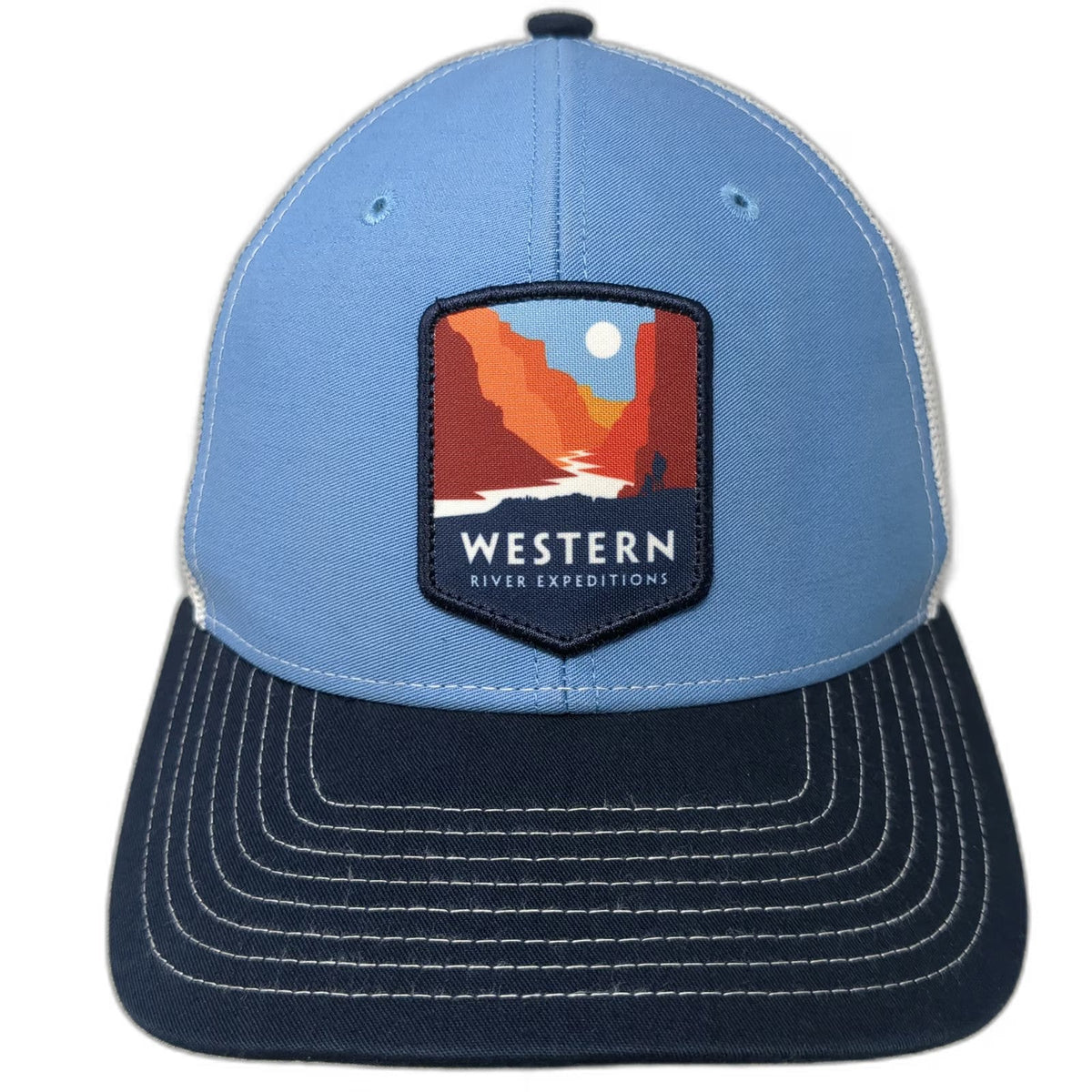 Richardson 112 Trucker Hat Blue One Size Western River Expeditions Snapback