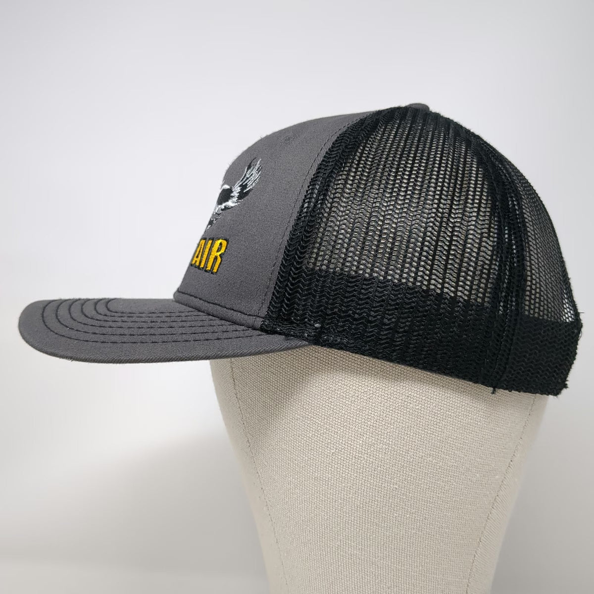 Cap America Valley Air Eagle Logo Gray Trucker Hat One Size Mesh Back Snapback