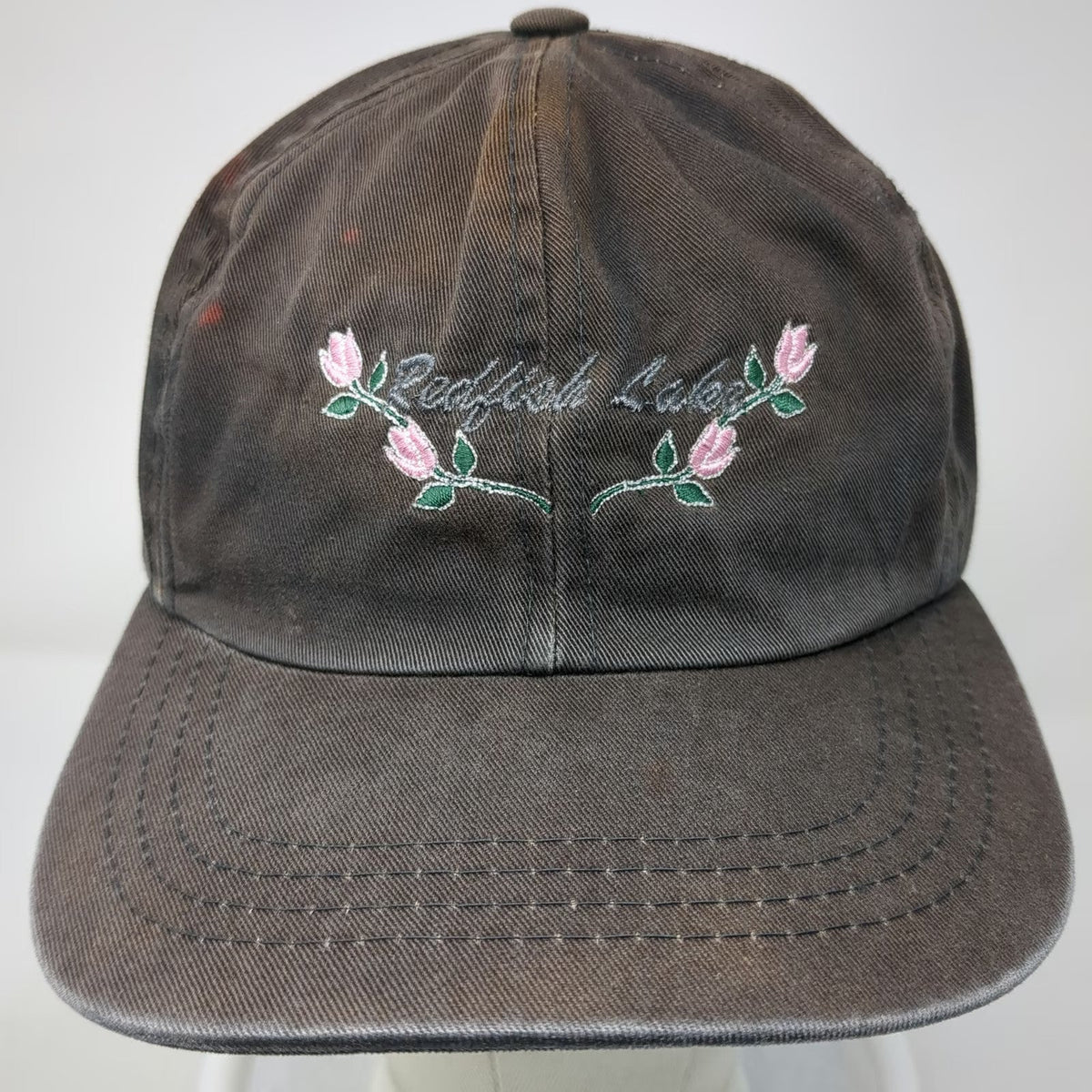 Yupoong Baseball Cap Black One Size Redfish Lake Floral Embroidered Cotton Hat
