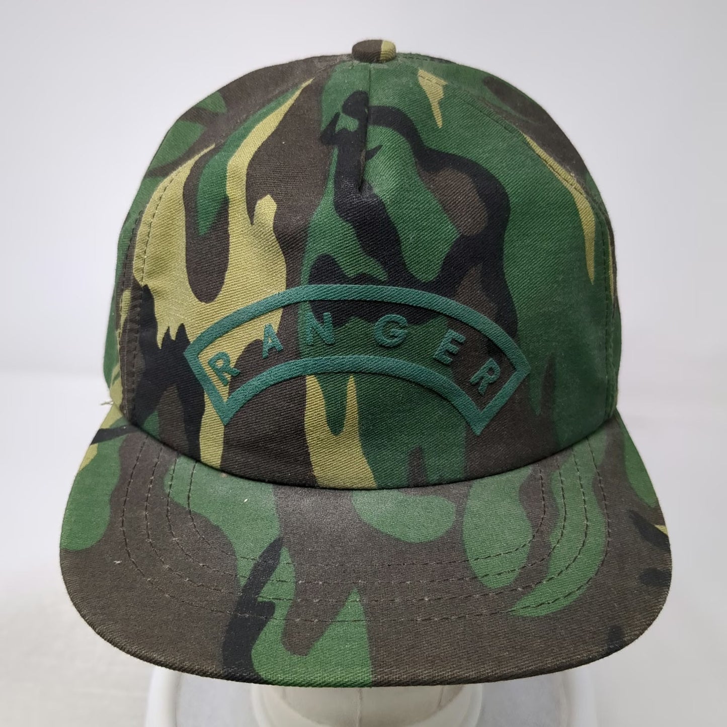 RC Trucker Green OS Ranger Camo Hat Snapback Made in USA Army Military Vintage
