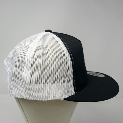 Yupoong Trucker Hat Black One Size Hometown Bar B Que Owl Graphic Mesh Snapback