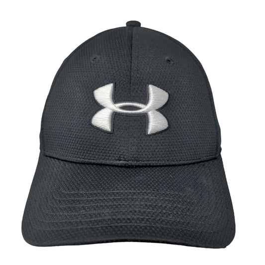 Under Armour Fitted Hat Black Medium-Large Embroidered Logo 6 Panel