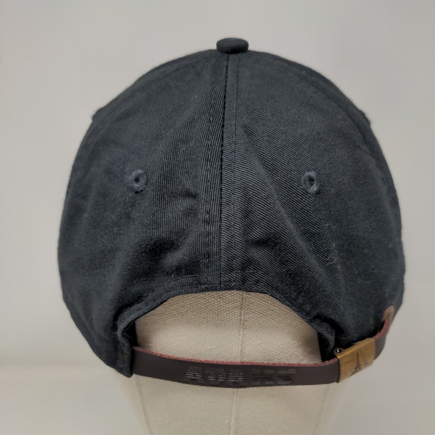 Scoops Est. 2003 Slideback Hat Black One Size Leather Strap Adams