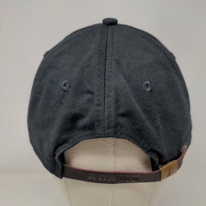 Scoops Est. 2003 Slideback Hat Black One Size Leather Strap Adams