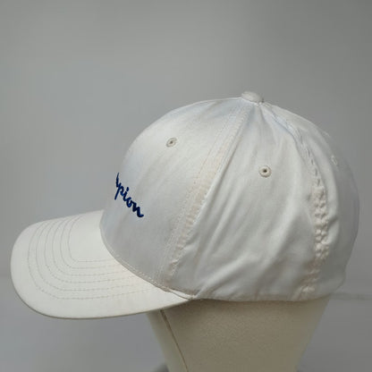 Champion Baseball Cap White XL Fitted Flexfit Embroidered Script Logo Hat