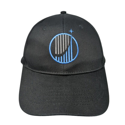 Unbranded Snapback Hat Black One Size Adjustable Embroidered 6 Panel Cotton
