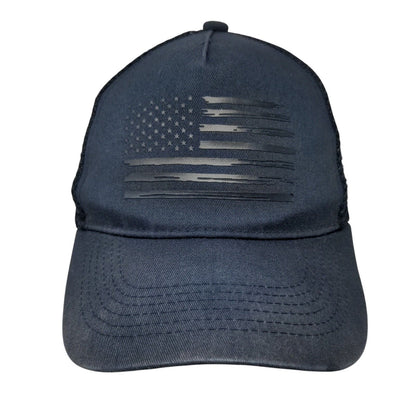 American Flag Snapback Trucker Hat Blue OSFA Adjustable Patriotic Mesh Back