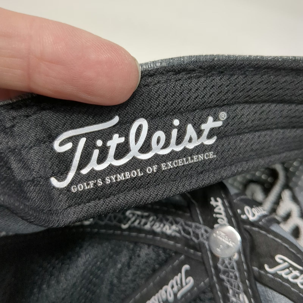 Titleist Baseball Cap Gray One Size Textured Embroidered Logo Golf Hat Slideback