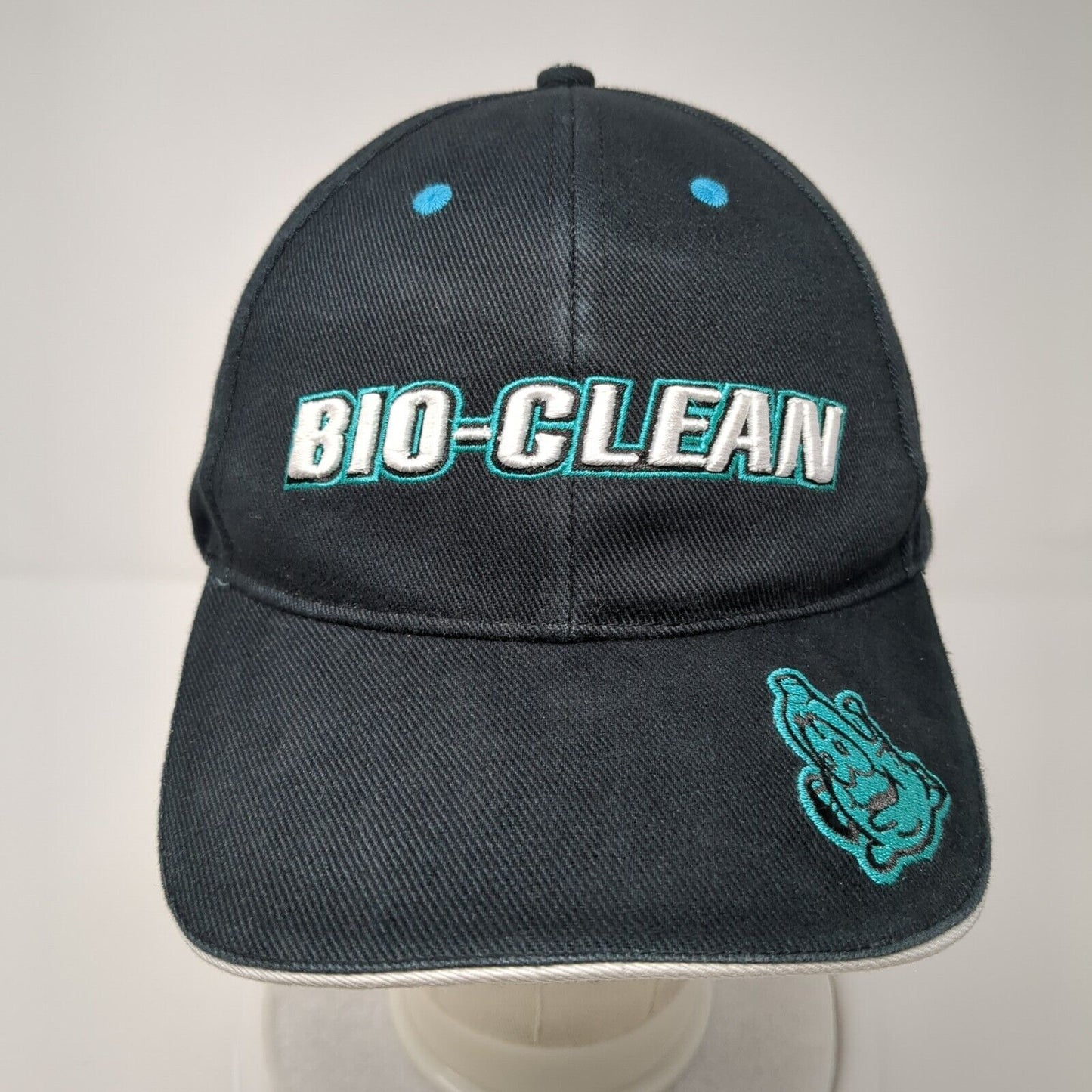 Bio-Clean Go Green Strapback Hat Black One Size Adjustable Embroidered