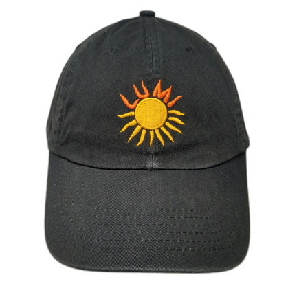 Lumi Sun Baseball Cap Black One Size Embroidered Yellow Orange Slideback Hat