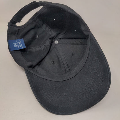 George Strapback Hat Black One Size Adjustable Vented Holes 6 Panel Blank
