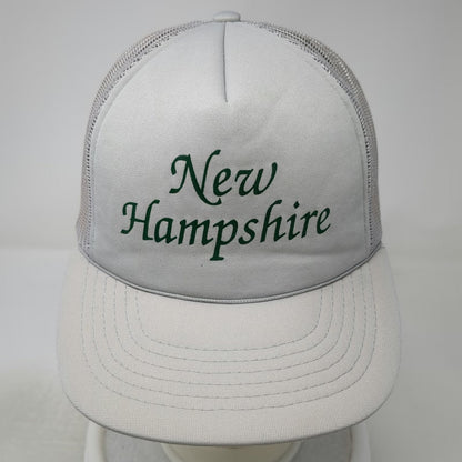 Yupoong Trucker Hat Gray One Size New Hampshire Green Script Mesh Back Hat
