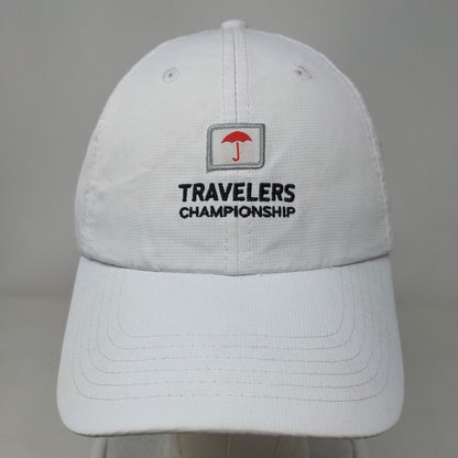 Travelers Championship Umbrella Strapback Hat White OSFA Performance Antigua