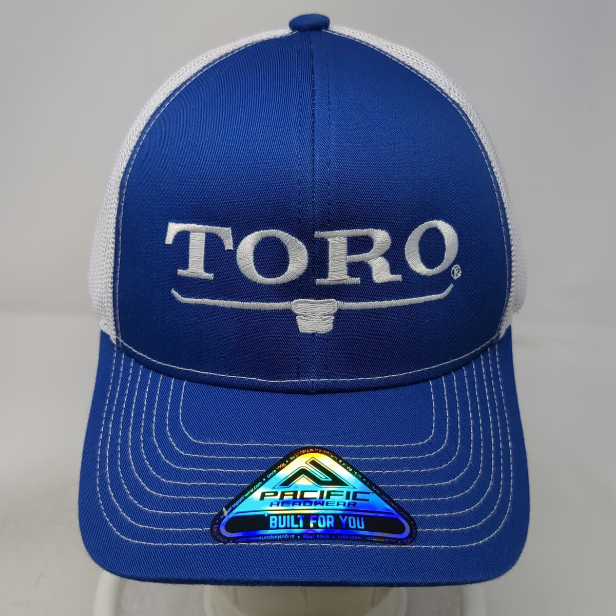 Pacific Headwear Trucker Hat Blue One Size Snapback Toro Longhorn Bull Logo
