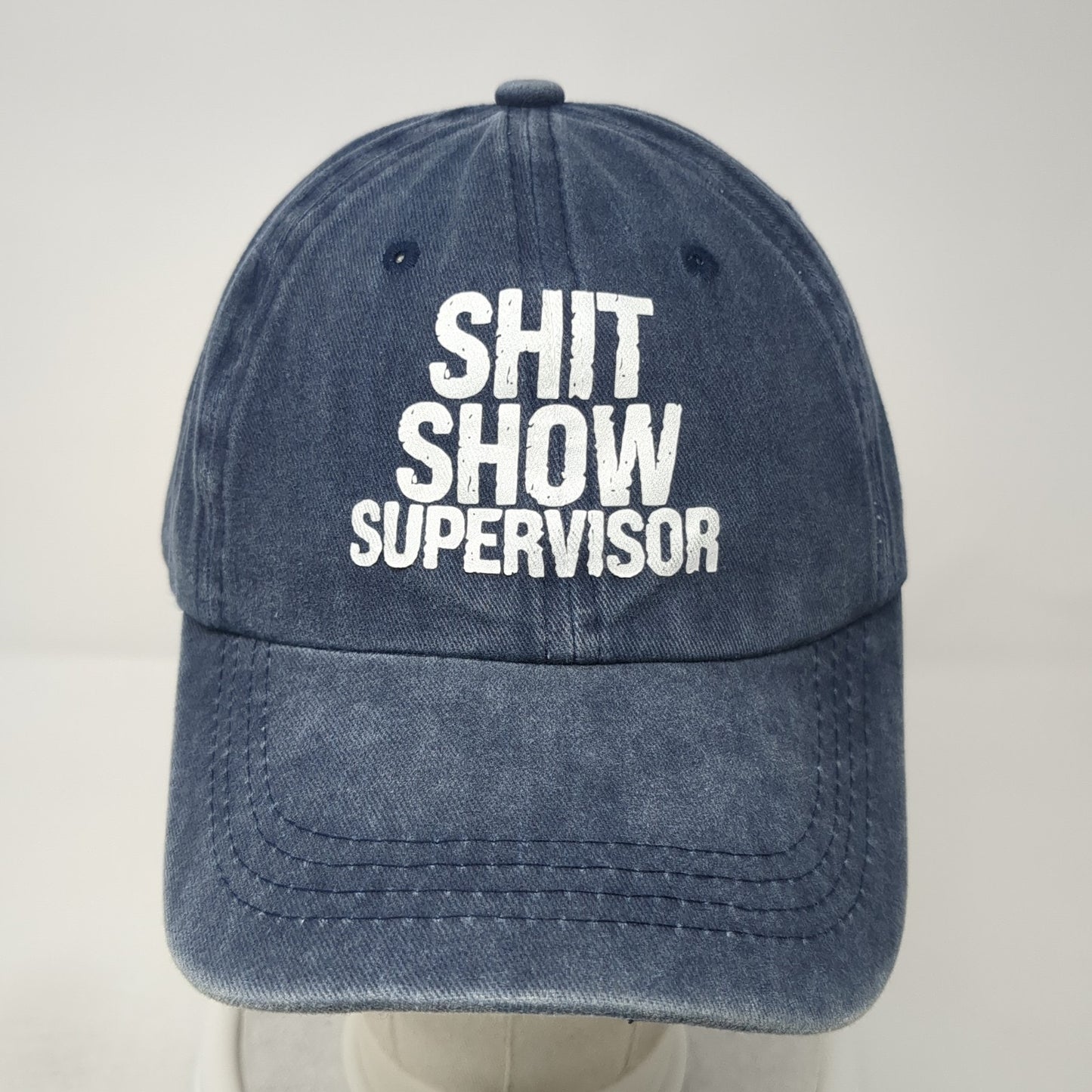 S**t Show Supervisor Slideback Hat Blue One Size Adjustable Solid 6 Panel