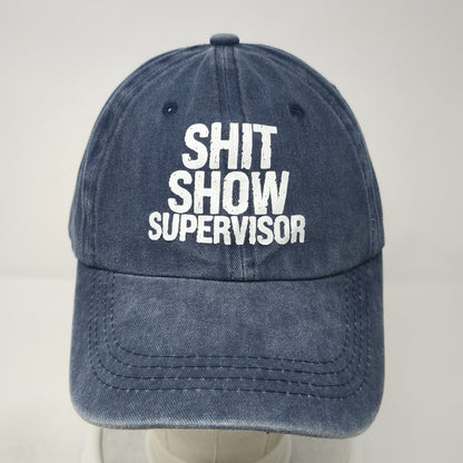 S**t Show Supervisor Slideback Hat Blue One Size Adjustable Solid 6 Panel