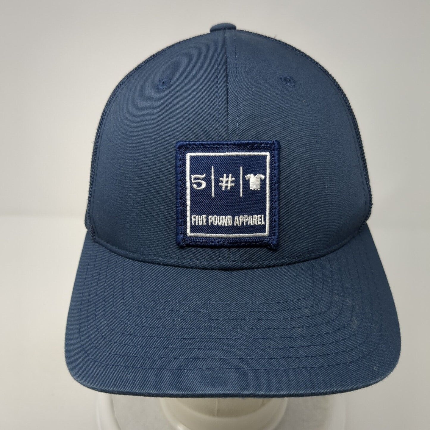 Five Pound Apparel Patch Snapback Trucker Hat Blue One Size Mesh Back