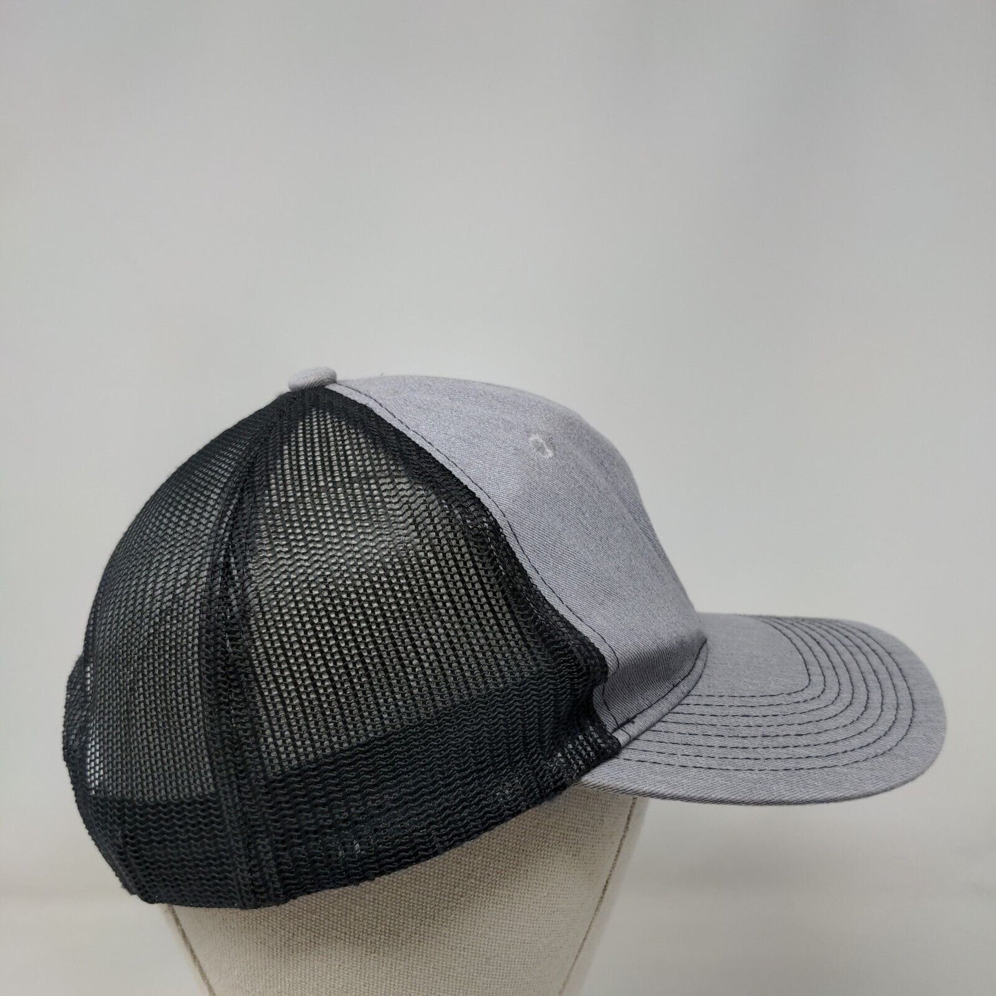 Port Authority Snapback Trucker Hat Gray One Size Adjustable Embroidered