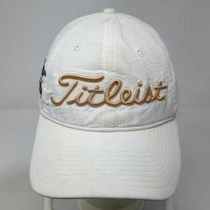 Titleist Baseball Cap White One Size Gold Script Raised Embroidery Bank Logo hat