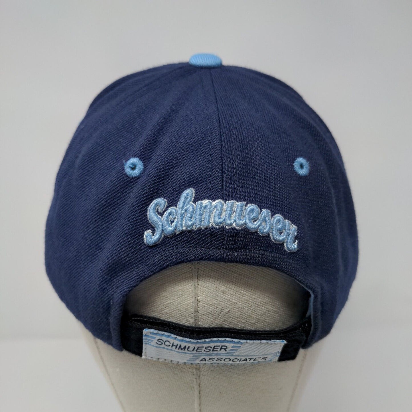 SA Schmueser Strapback Hat Blue One Size Adjustable Embroidered Zephyr Hat
