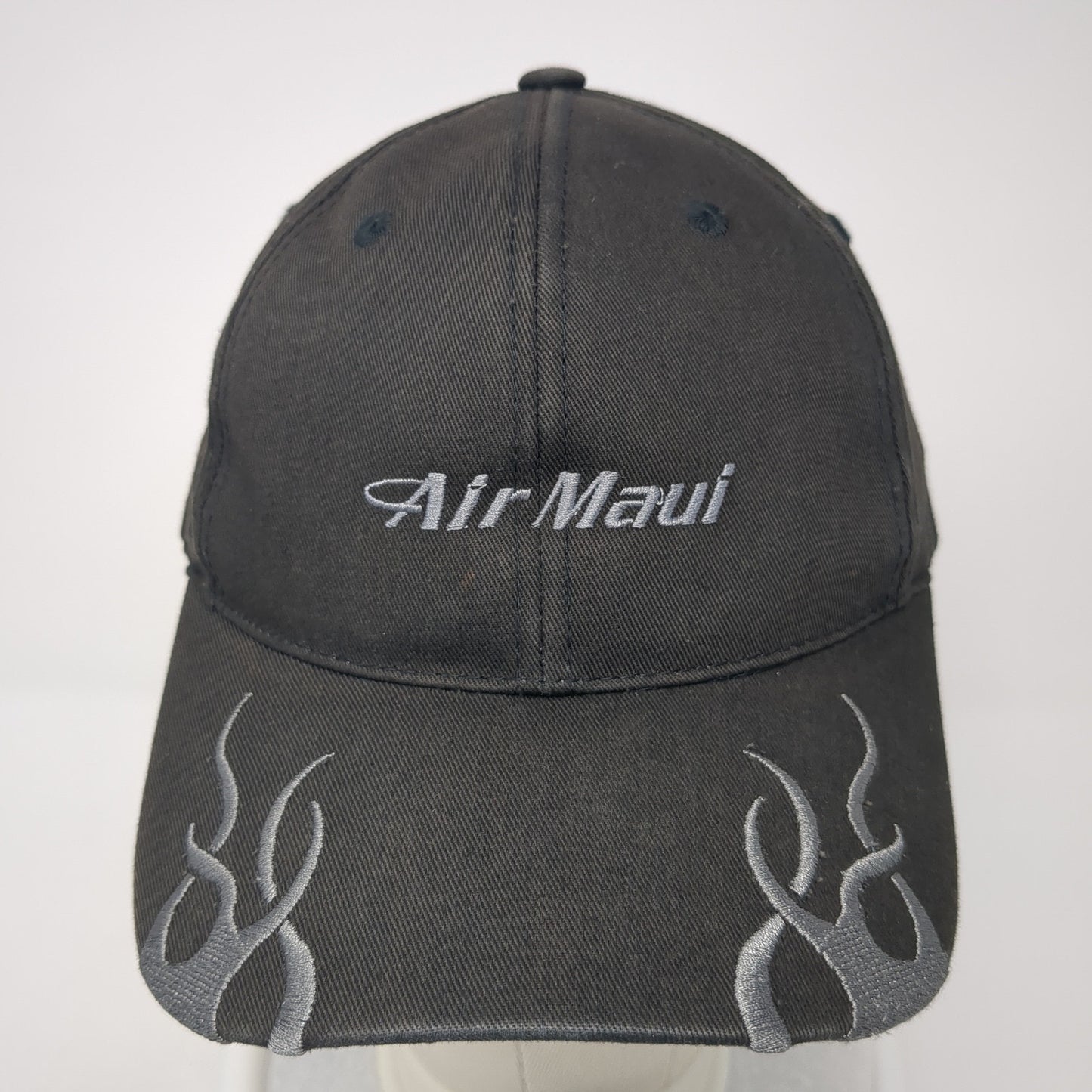 Air Maui Strapback Hat Black One Size Solid Embroidered Port Authority
