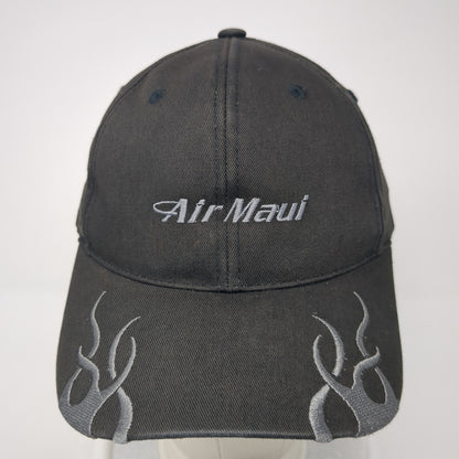 Air Maui Strapback Hat Black One Size Solid Embroidered Port Authority