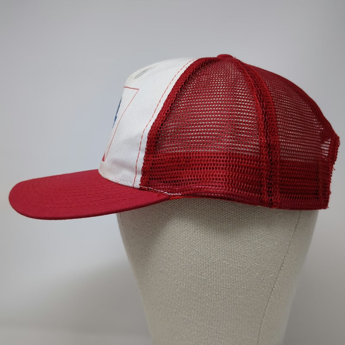 Pabst Blue Ribbon Trucker Hat Red One Size Beer Logo Mesh Snapback Milwaukee