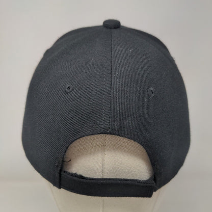 BK Soccer Strapback Hat Black One Size Adjustable Vented Holes 6 Panel