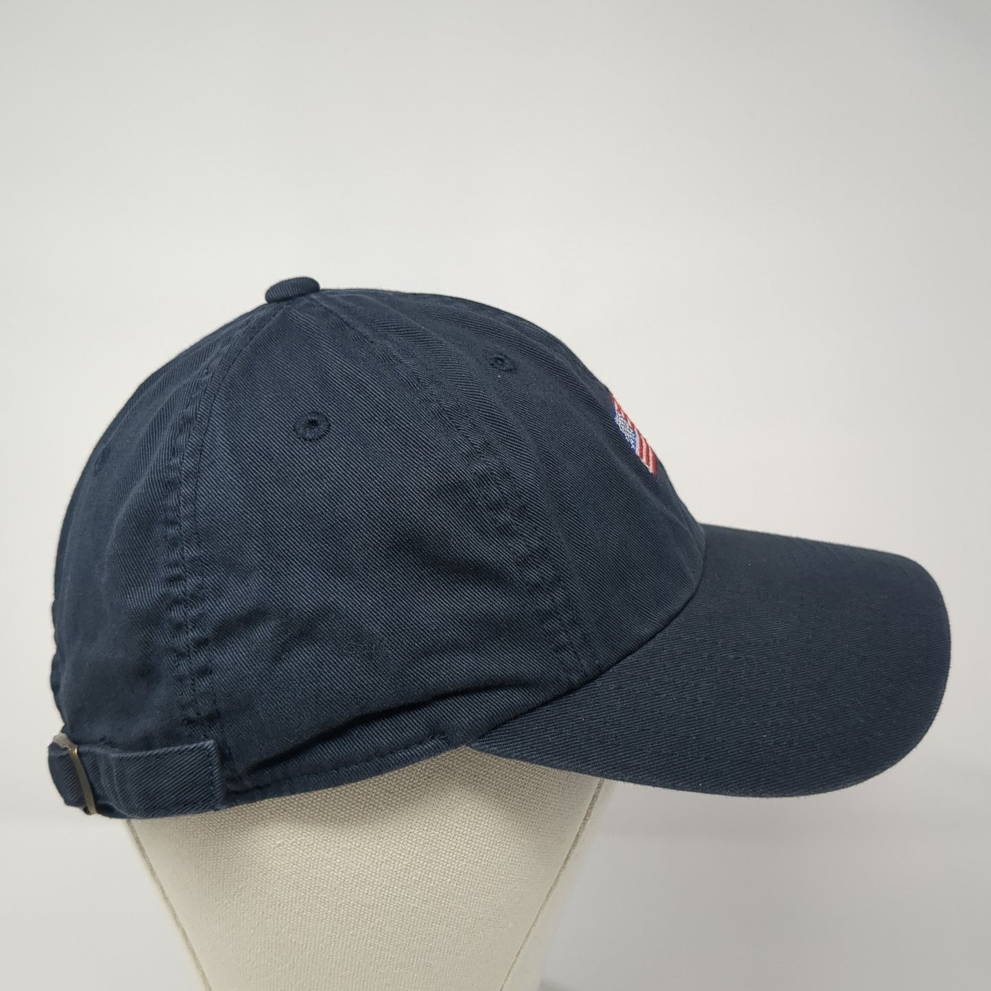 USA Flag Slideback Hat Blue One Size Embroidered Solid American Needle
