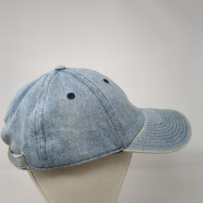 H&M Slideback Hat Blue One Size Adjustable Vented Holes 6 Panel Denim Blank