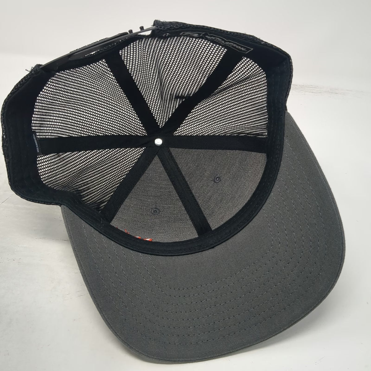 Richardson Trucker Hat Gray Black One Size Mesh Back Snapback McMillen Logo Hat