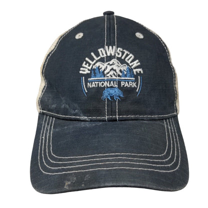 Yellowstone National Park Snapback Mesh Back Trucker Hat Blue One Size