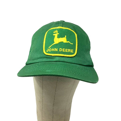 VTG John Deere SnapBack Mesh Back Hat Embroidered Logo Green Swingster Made USA