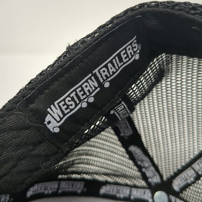 Western Trailers Trucker Hat Black One Size Mesh Back Snapback Semi Truck Patch