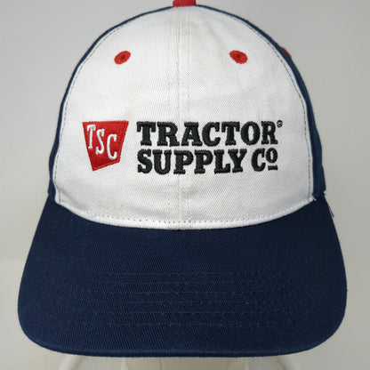 Snapback Hat Blue White Red One Size Tractor Supply Co Embroidered Logo Cotton